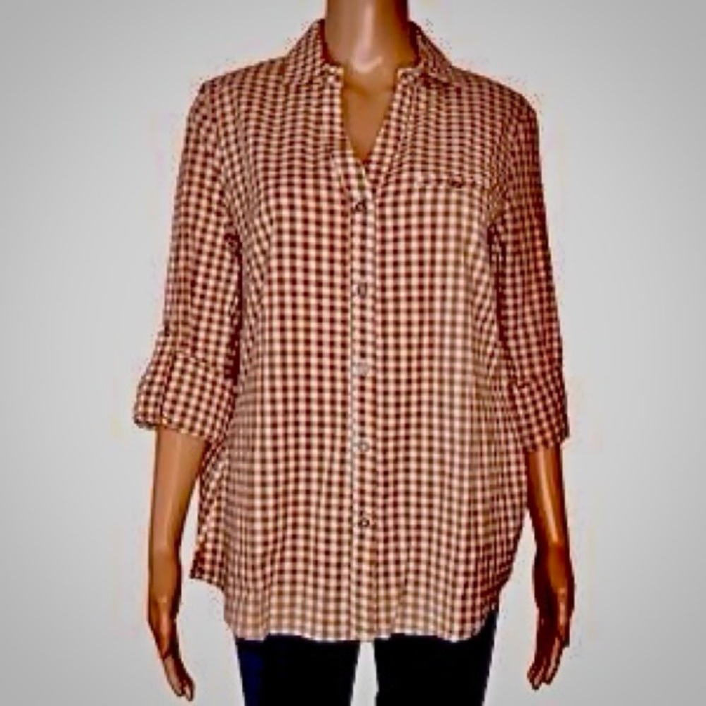 Kut From The Kloth "Feena" Textured Button-Down Top XL 🤍
